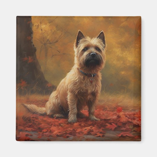 Cairn Terrier in Herfst laat Herfst inspireren Magneet (Voorkant)