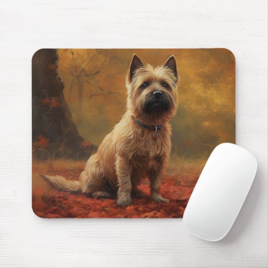 Cairn Terrier in Herfst laat Herfst inspireren Muismat (Met muis)