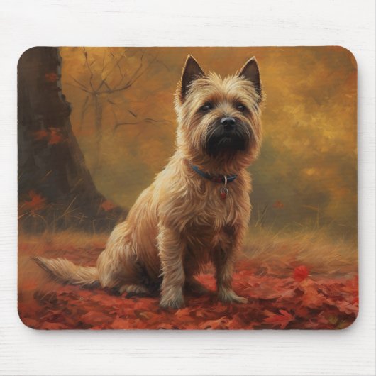 Cairn Terrier in Herfst laat Herfst inspireren Muismat (Voorkant)