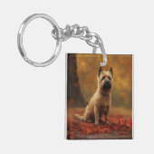 Cairn Terrier in Herfst laat Herfst inspireren Sleutelhanger (Voorkant Links)