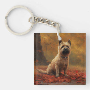 Cairn Terrier in Herfst laat Herfst inspireren Sleutelhanger