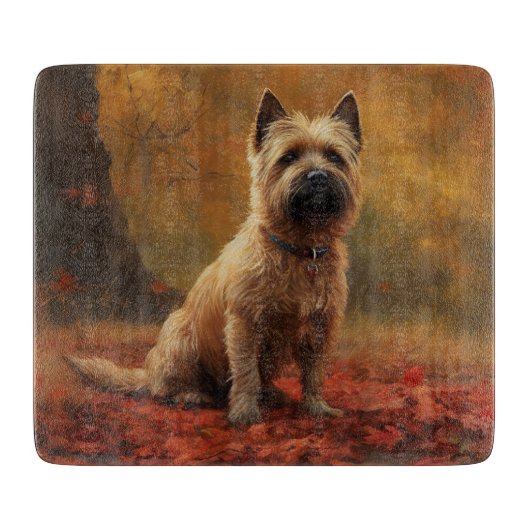Cairn Terrier in Herfst laat Herfst inspireren Snijplank (Voorkant)