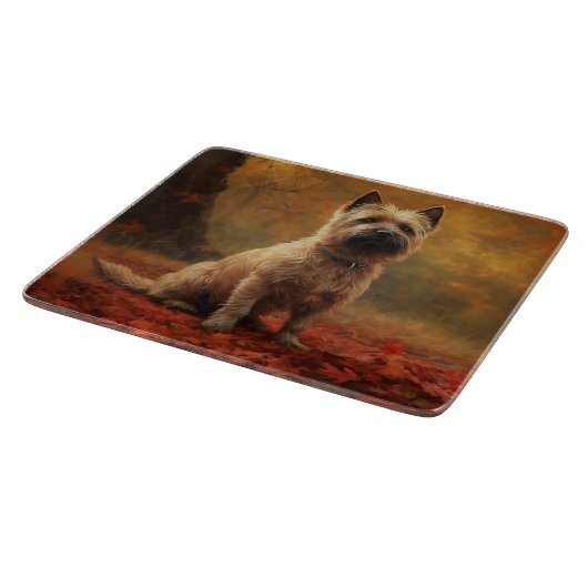 Cairn Terrier in Herfst laat Herfst inspireren Snijplank (Hoek)