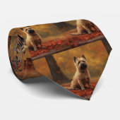 Cairn Terrier in Herfst laat Herfst inspireren Stropdas (Opgerold)