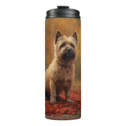 Cairn Terrier in Herfst laat Herfst inspireren Thermosbeker (Voorkant)