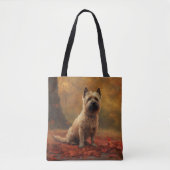 Cairn Terrier in Herfst laat Herfst inspireren Tote Bag (Voorkant)