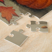 Cairn Terrier in herfstbladeren Thanksgiving kunst Legpuzzel (Zijkant)