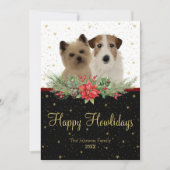 Cairn Terrier & Jack Russel Dog Happy Howlidays Feestdagenkaart (Voorkant)