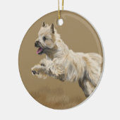 Cairn Terrier Keramisch Ornament (Links)