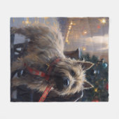 Cairn Terrier Kerst Feestelijke Periode Fleece Deken (Voorkant (Horizontaal))