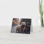 Cairn Terrier Kerst Feestelijke Periode Kaart (Voorkant)