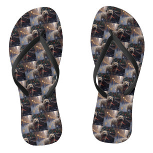 Cairn Terrier Kerst Feestelijke Periode Teenslippers