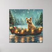 Cairn Terrier Kerst Feestelijke Reis Canvas Afdruk (Voorkant)
