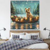Cairn Terrier Kerst Feestelijke Reis Canvas Afdruk (Insitu (Slaapkamer))