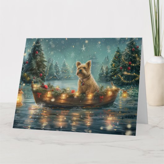 Cairn Terrier Kerst Feestelijke Reis Kaart (Voorkant)
