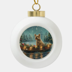 Cairn Terrier Kerst Feestelijke Reis Keramische Bal Ornament