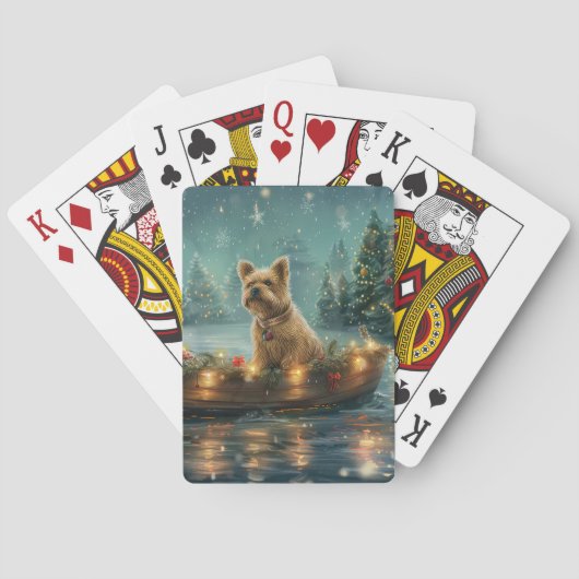 Cairn Terrier Kerst Feestelijke Reis Pokerkaarten (Achterkant)