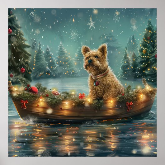 Cairn Terrier Kerst Feestelijke Reis Poster (Voorkant)
