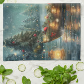 Cairn Terrier Kerst Feestelijke Reis Theedoek (Gevouwen)