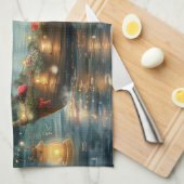 Cairn Terrier Kerst Feestelijke Reis Theedoek (Quarter Fold)