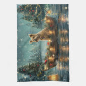 Cairn Terrier Kerst Feestelijke Reis Theedoek (Verticaal)