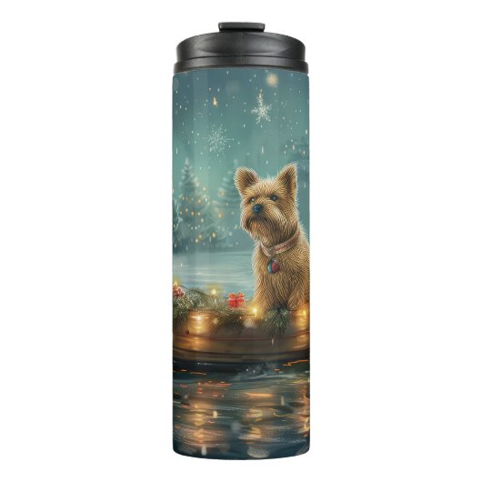 Cairn Terrier Kerst Feestelijke Reis Thermosbeker (Voorkant)