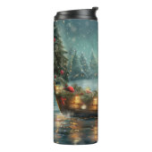 Cairn Terrier Kerst Feestelijke Reis Thermosbeker (Gedraaid links)