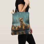 Cairn Terrier Kerst Feestelijke Reis Tote Bag (Dichtbij)