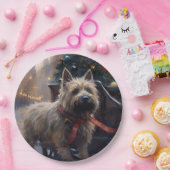 Cairn Terrier Kerst Feestelijke Tijd Papieren Bordje (Feest)