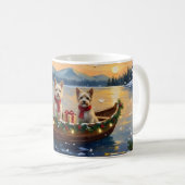 Cairn Terrier Kerstboot Vakantie Koffiemok (Voorkant rechts)
