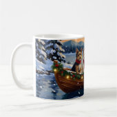 Cairn Terrier Kerstboot Vakantie Koffiemok (Links)