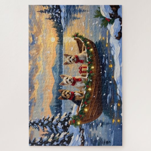 Cairn Terrier Kerstboot Vakantie Legpuzzel (Verticaal)