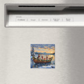 Cairn Terrier Kerstboot Vakantie Magneet (Insitu (Vaatwasser))