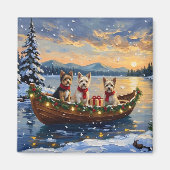 Cairn Terrier Kerstboot Vakantie Magneet (Voorkant)
