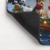 Cairn Terrier Kerstboot Vakantie Muismat (Hoek)
