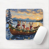 Cairn Terrier Kerstboot Vakantie Muismat (Met muis)
