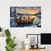 Cairn Terrier Kerstboot Vakantie Poster (Thuiskantoor)