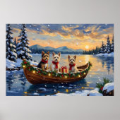 Cairn Terrier Kerstboot Vakantie Poster (Voorkant)