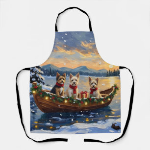 Cairn Terrier Kerstboot Vakantie Schort