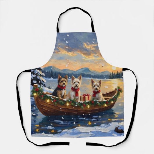 Cairn Terrier Kerstboot Vakantie Schort (Voorkant)