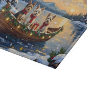 Cairn Terrier Kerstboot Vakantie Snijplank (Hoek)