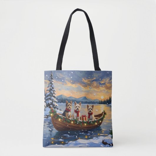 Cairn Terrier Kerstboot Vakantie Tote Bag (Voorkant)