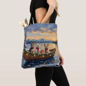 Cairn Terrier Kerstboot Vakantie Tote Bag (Dichtbij)