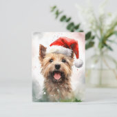Cairn Terrier Kerstborstel schilderen kunstwerk Briefkaart (Staand voorkant)
