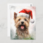 Cairn Terrier Kerstborstel schilderen kunstwerk Briefkaart (Voorkant / Achterkant)