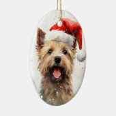 Cairn Terrier Kerstborstel schilderen kunstwerk Keramisch Ornament (Rechts)
