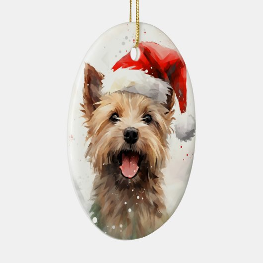 Cairn Terrier Kerstborstel schilderen kunstwerk Keramisch Ornament (Rechts)