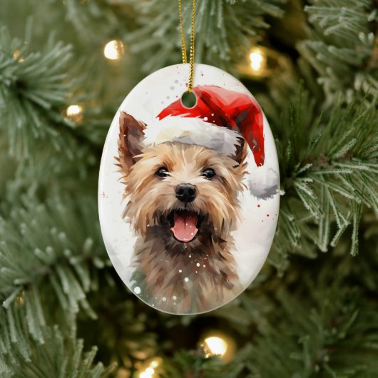 Cairn Terrier Kerstborstel schilderen kunstwerk Keramisch Ornament (Boom)