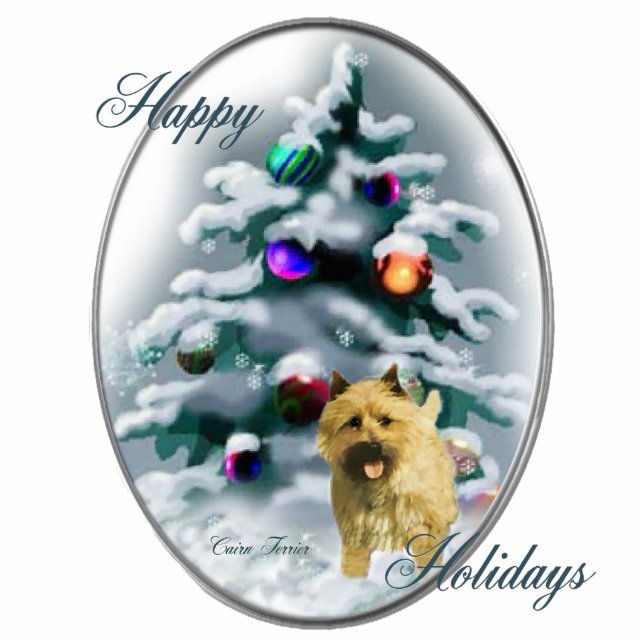 Cairn Terrier Kerstcadeaus Ornament Fotobeeldje Ornament (Voorkant)