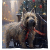 Cairn Terrier Kerstfeest Seizoen Douchegordijn (Voorkant)